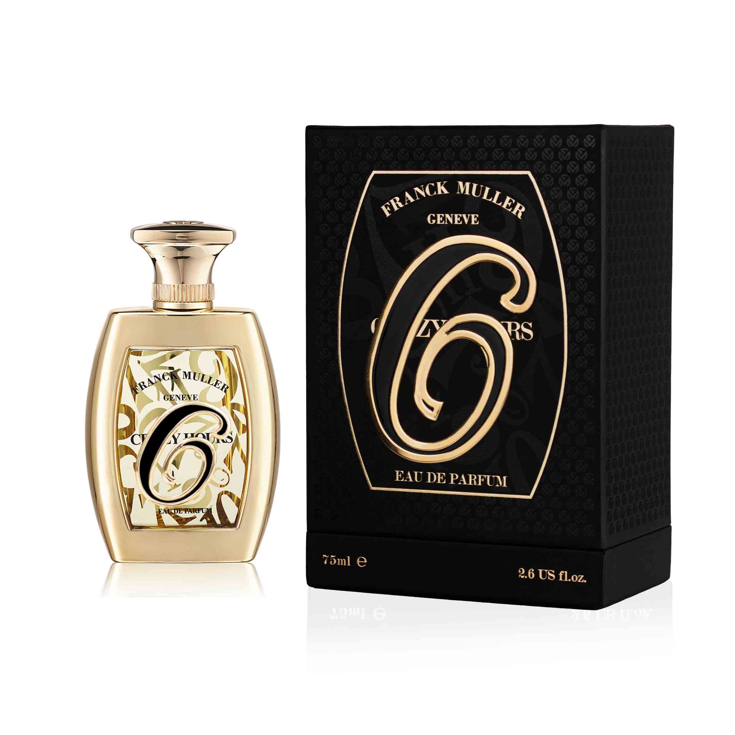 Crazy Hours 6 Eau de Parfum 75ml Bottle and Box by Franck Muller Perfumes