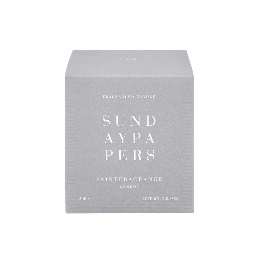 Sunday Papers 200g Scented Candle Box by Saint Fragrance