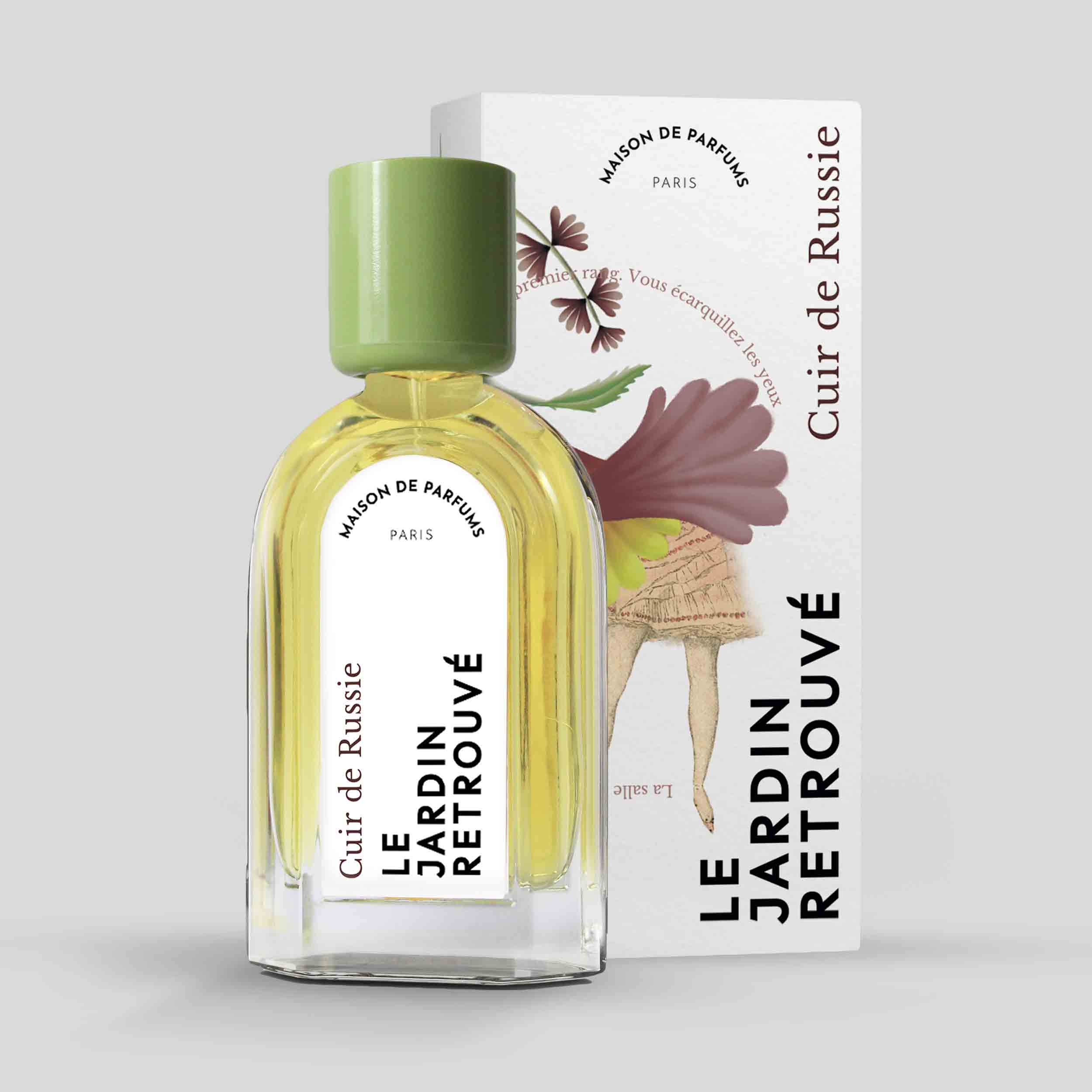 Cuir de Russie Eau de Parfum 50ml Bottle and Box by Le Jardin Retrouvé