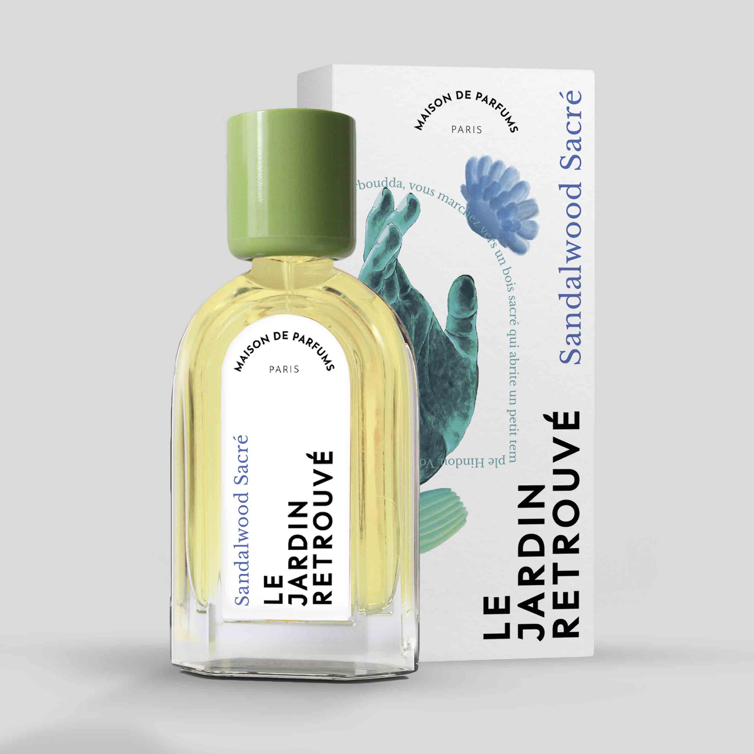 Sandalwood Sacré Eau de Parfum 50ml Bottle and Box by Le Jardin Retrouvé